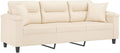 Sofa, vidaXL, 180 cm, Beżowy, metal, 3-osobowa