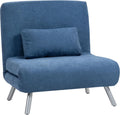 Sofa, HOMCOM, 3 W, 120 kg, 190 cm, Niebieski, metal, regulowane oparcie, składana konstrukcja, 3 w 1