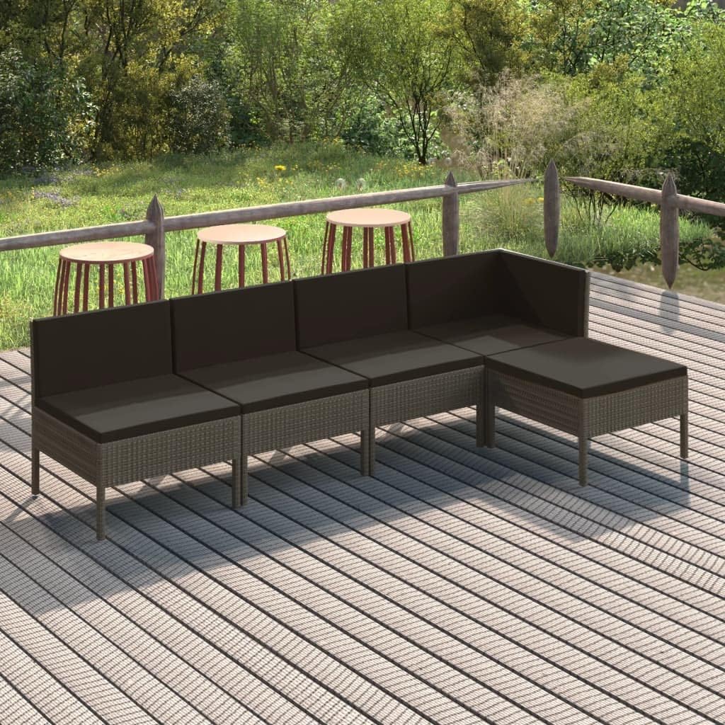 Zestaw wypoczynkowy, Tonture, 57 x 69 x 69 cm, Szary, stal malowana proszkowo, modułowa konstrukcja, odporność na warunki atmosferyczne