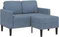 Sofa narożna, KKgypkn, 125 x 118 x 85 cm, Niebieski, lite drewno, 2-osobowa