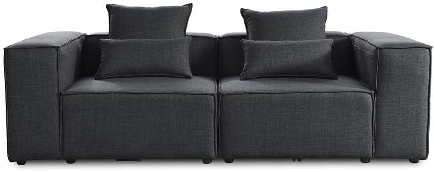 Sofa narożna, Home Deluxe, 240 x 70 x 120 cm, Antracytowy, funkcja spania, składana konstrukcja, modułowa konstrukcja