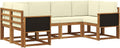 Sofa narożna, vidaXL, 245 x 128,5 x 73 cm, Beżowy, lite drewno, modułowa konstrukcja, odporność na warunki atmosferyczne