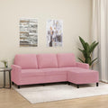 Sofa, RMIHSJG, 180 cm, Różowy, aksamit, 3-osobowa