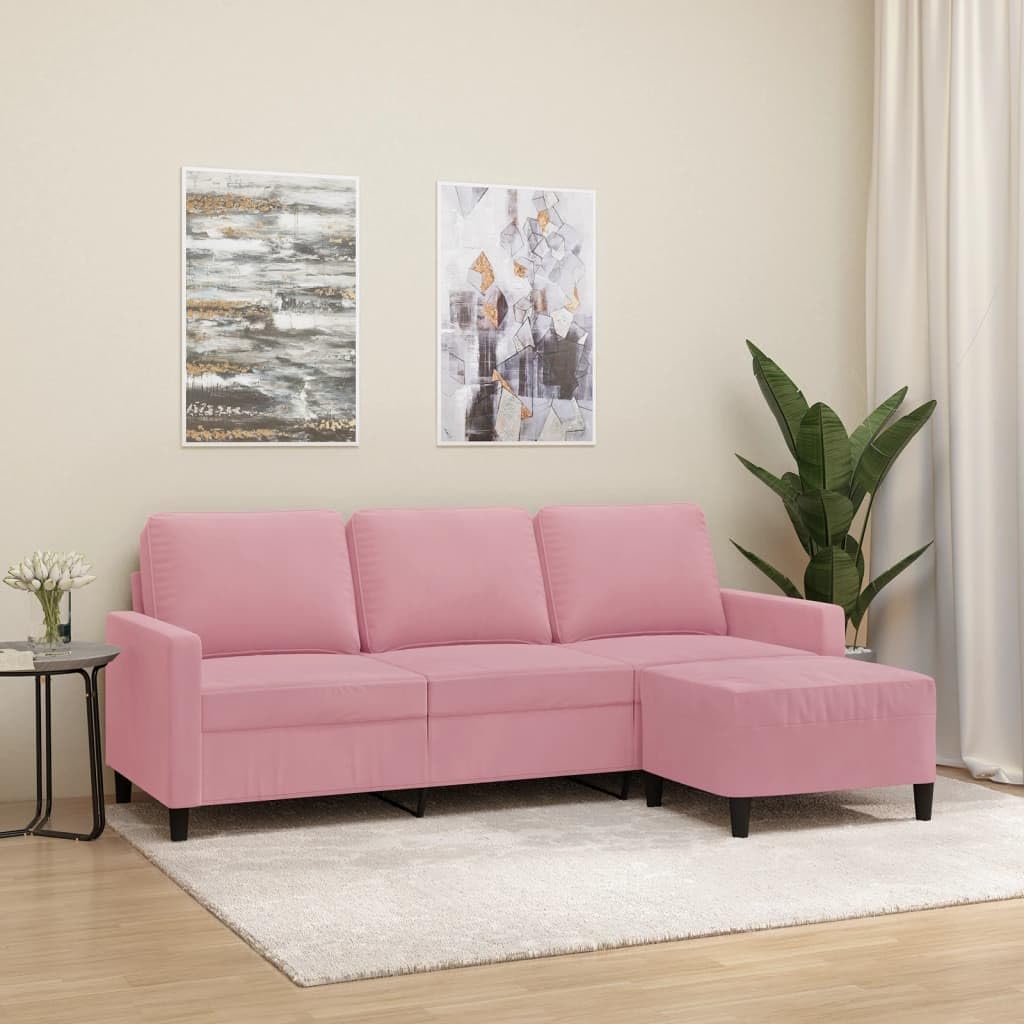 Sofa, RMIHSJG, 180 cm, Różowy, aksamit, 3-osobowa