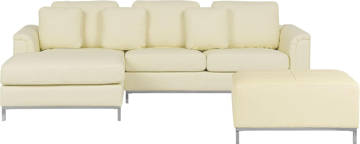 Sofa, Beliani, 230x135 cm, Beżowy/Biały, metal