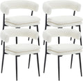 chairus, Zestaw 4 krzeseł do jadalni, Biały, metal