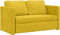 vidaXL, Sofa, 122x204x55 cm, 2 W, Żółty, aksamit, 2-osobowa, 2 w 1