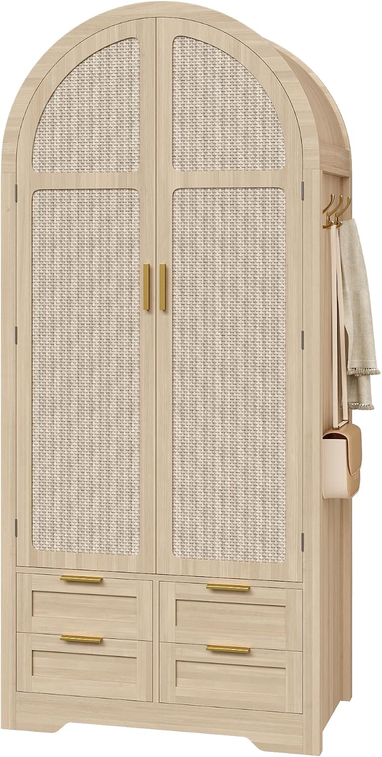 Szafa do sypialni, DHWDS, 80 x 50 x 179 cm, Beżowy, MDF