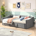 FOERPL, Sofa, 90 x 200 cm, Biały/Beżowy, MDF, 3-osobowe, składana konstrukcja