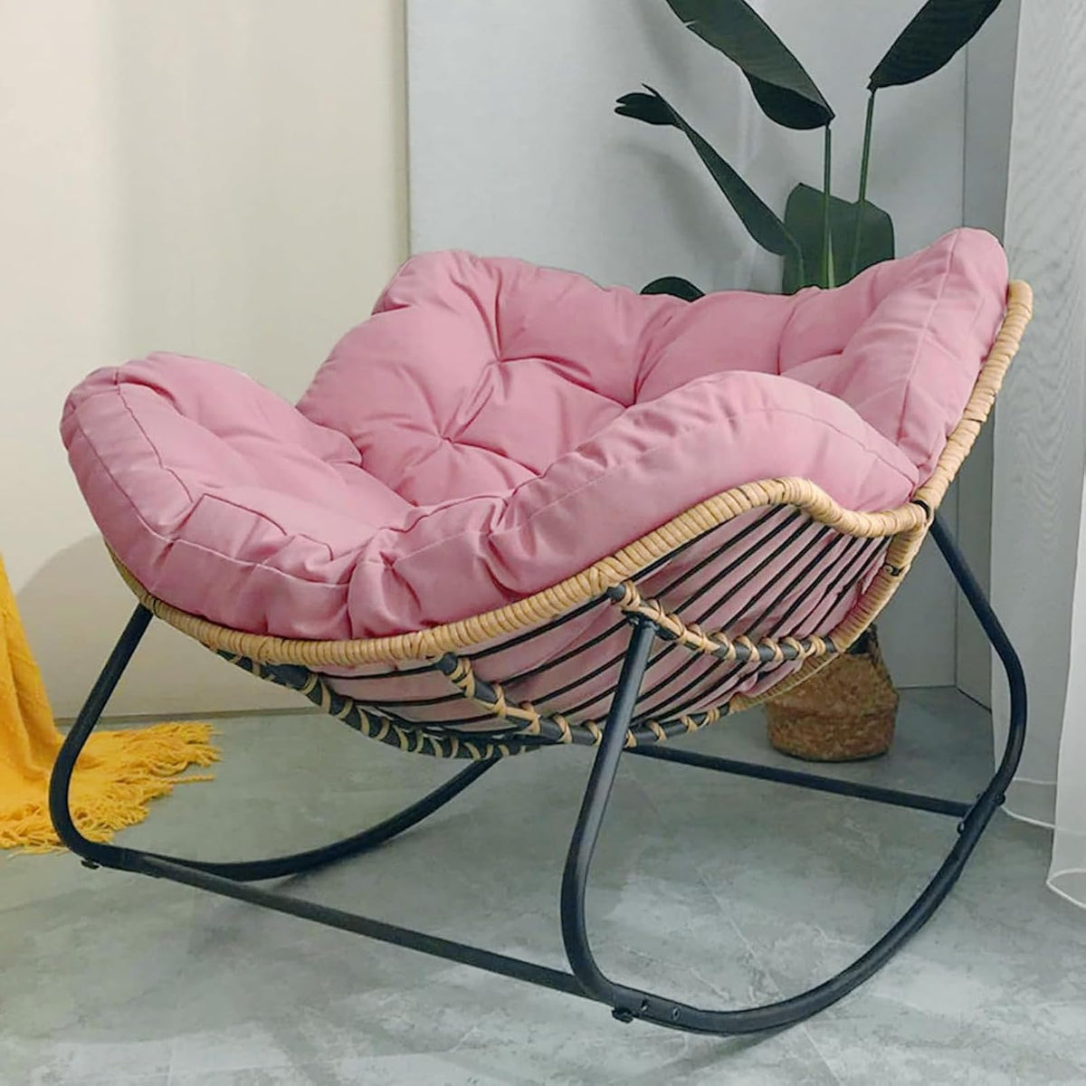 Fotel, 103 cm, Brązowy, polirattan