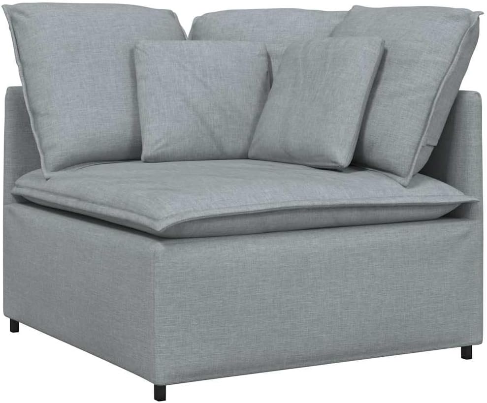 Sofa narożna, vidaXL, 100 cm, Szary, metal, modułowa konstrukcja