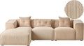 Sofa, Beliani, 235x65 cm, Beżowy, sztruks, 3-osobowy