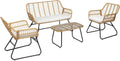 Happy Garden, Sofa, 81 cm, Szary, polirattan, odporność na warunki atmosferyczne, ochrona UV