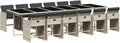 vidaXL, Zestaw mebli do jadalni, 330 x 106 x 73 cm, Szary, polirattan