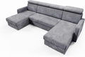 LIKMA, Sofa, 254x125 cm, Szary, sztruks, funkcja spania