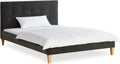 Łóżko tapicerowane, Homestyle4u, 140 x 200 cm, Antracytowy/Szary, MDF