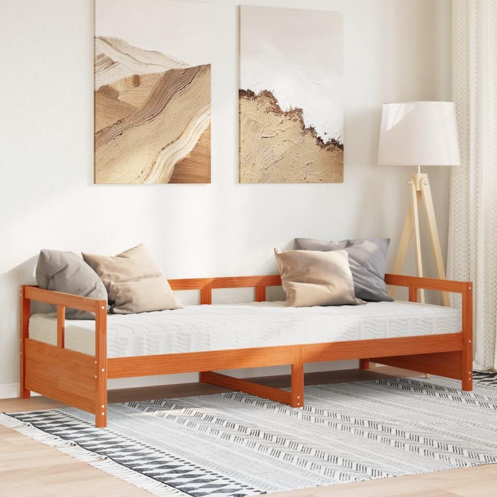 Sofa, RMIHSJG, 90 x 200 cm, 2 W, Biały/Beżowy, lite drewno, funkcja spania, 2 w 1