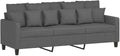 Sofa, vidaXL, 180 cm, Szary, metal, 3-osobowa