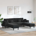 Keeushr, Sofa, 250 x 77 x 76 cm, Czarny, aksamit, 4-osobowa