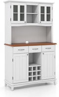 Komoda, GIANTEX, 112 x 43 x 184,5 cm, Szary/Biały, MDF, 3 szuflad