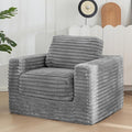 Frcychri, Sofa narożna, 2 W, 12 cali, Szary, aksamit, składana konstrukcja, 2 w 1