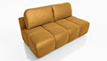 Sofa, DMSM, 195 cm, Żółty, aksamit, 3-osobowa, funkcja spania, miejsce do przechowywania, składana konstrukcja